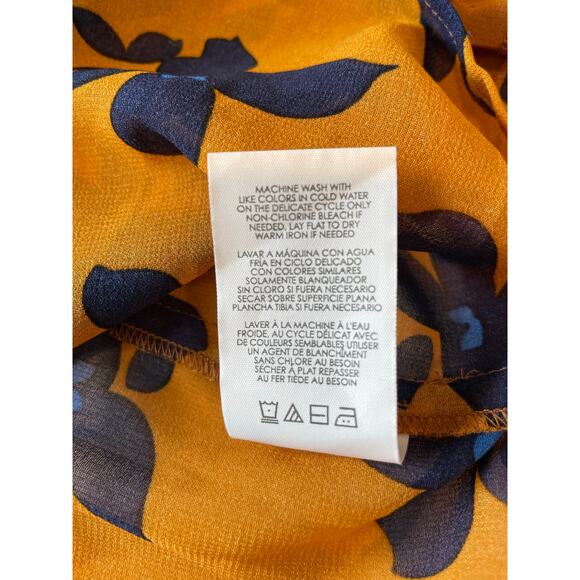 Cabi Golden Eye Harmony Blouse Top Sz M Ruffle Long Sleeves Neck Tie Boho #3953 - Picture 10 of 11